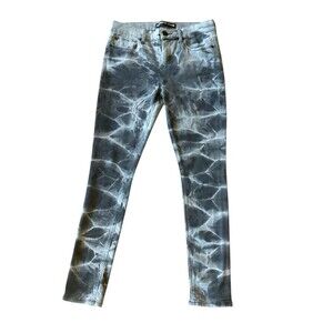 EXPRESS Mia Mid Rise Legging Black Acid Wash Skinny Jeans Stretch Size 8